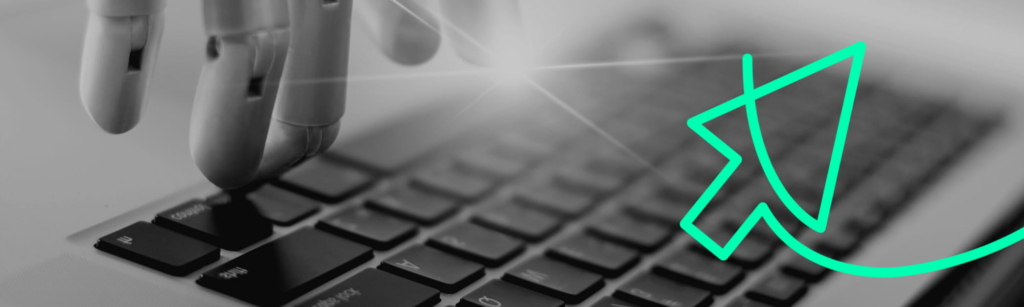 robot hand presses key on laptop - google ads automation