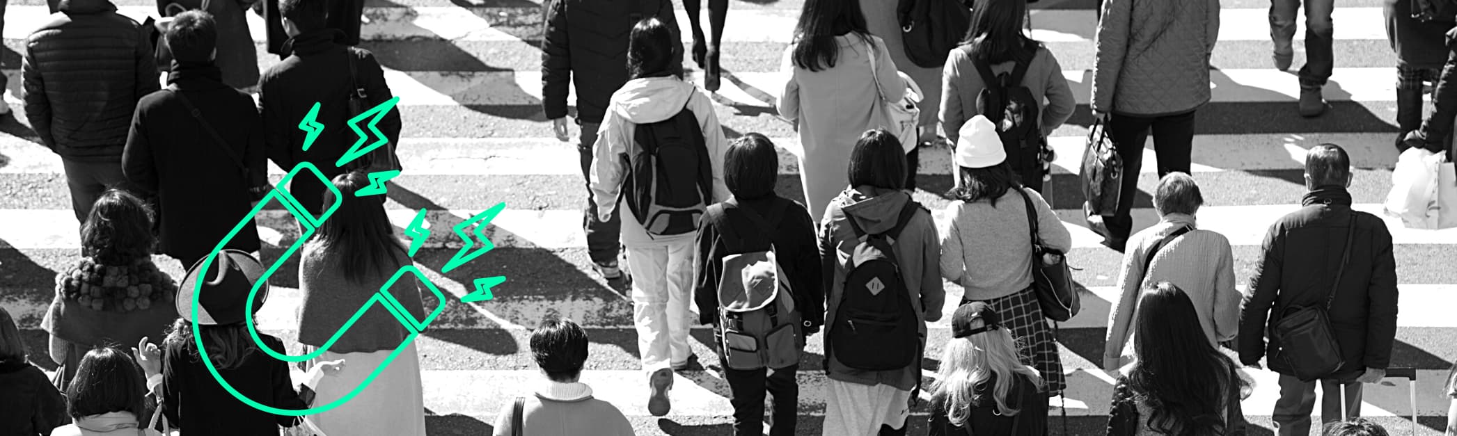 people walking over a crosswalk - B2C lead generation