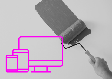 painting a wall and pink responsive web design icon