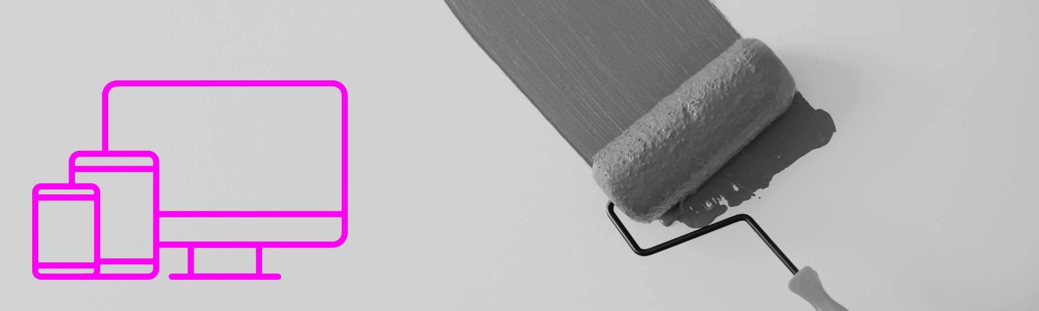 painting a wall and responsive webdesign icon