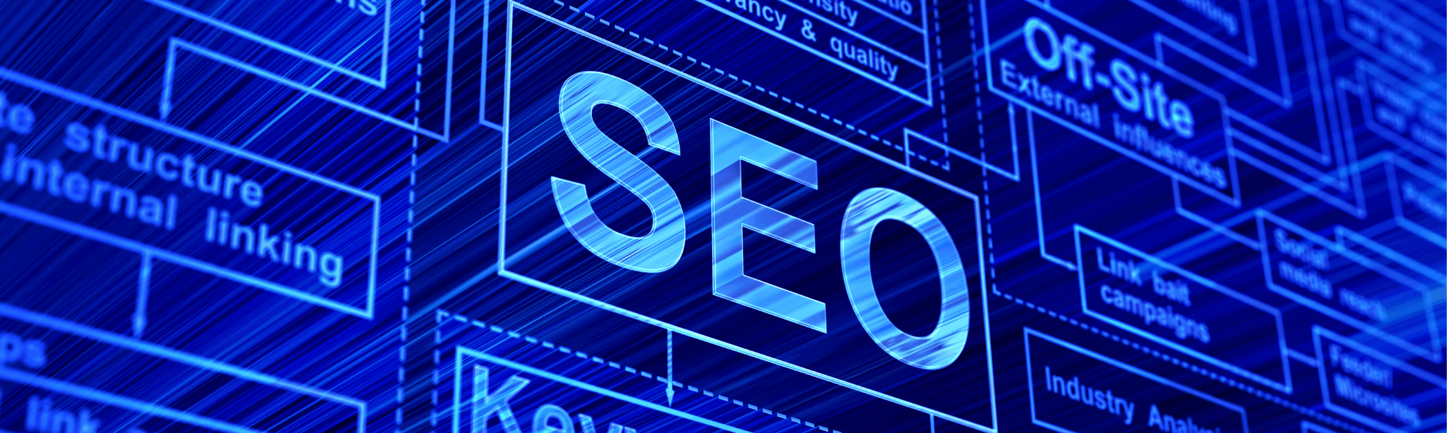 SEO in blau