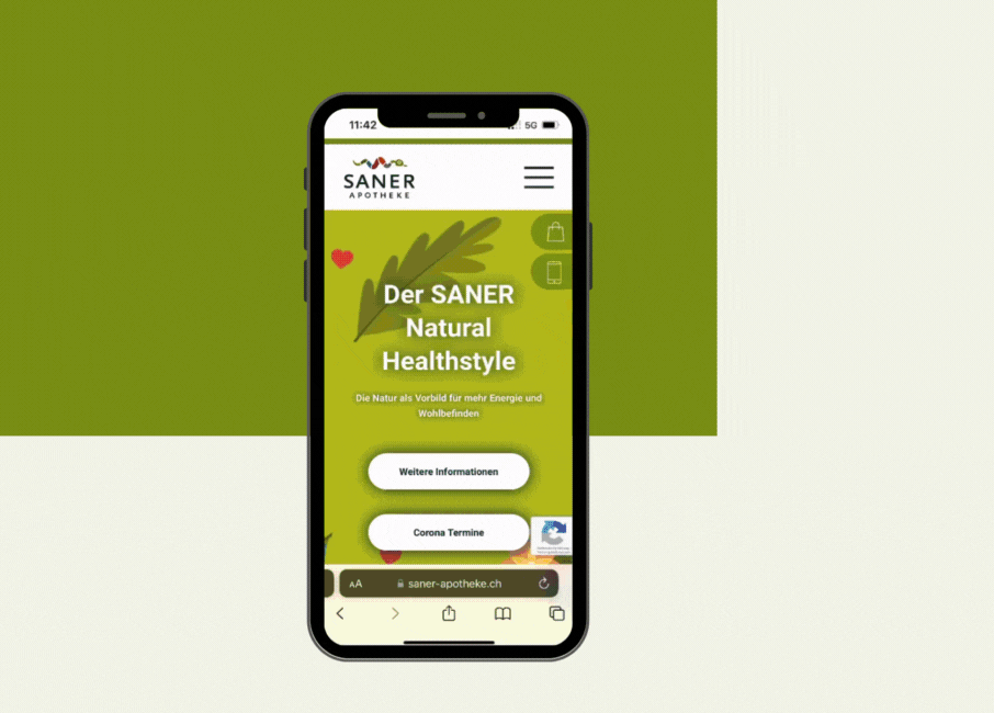 Saner Webseite Scrollthrough