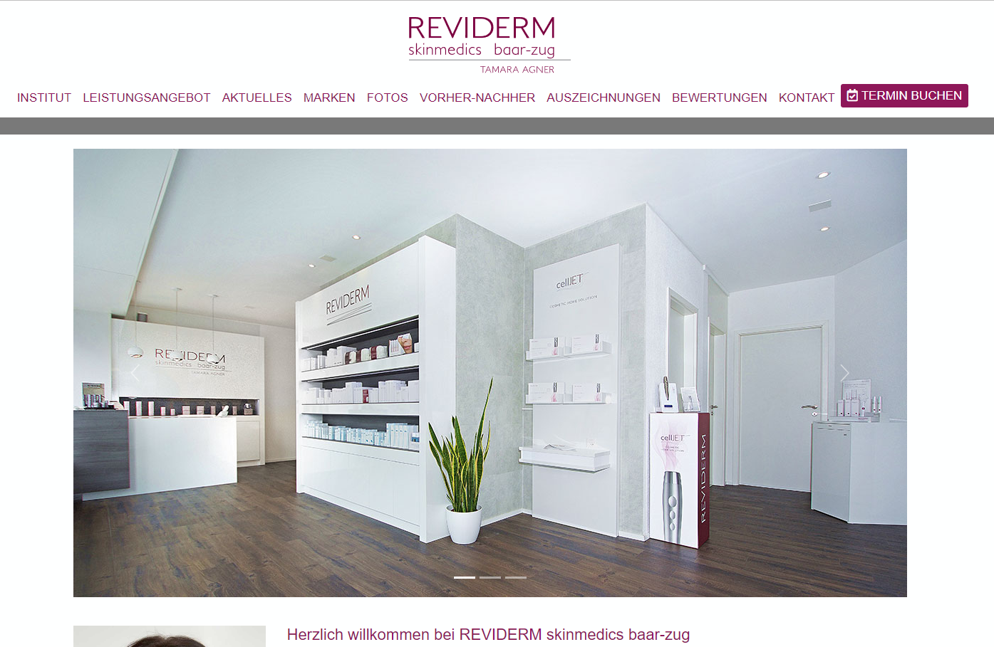 reviderm webpage
