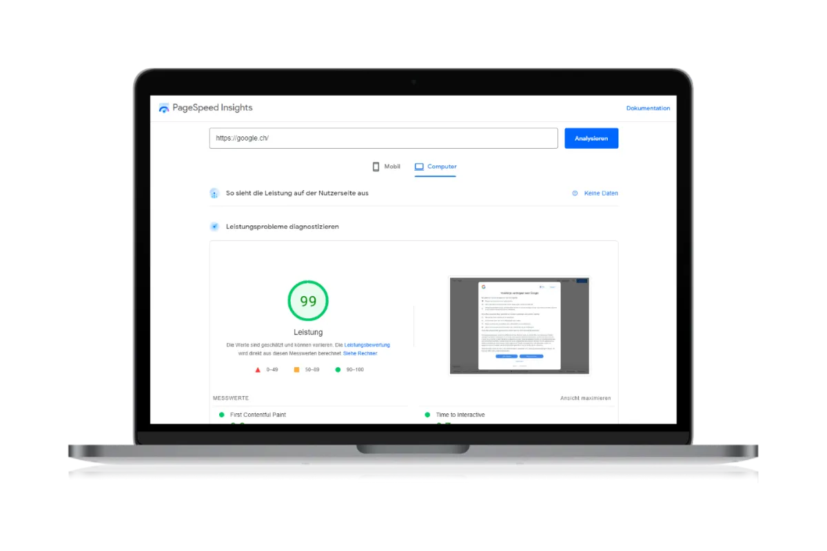 SEO Analysis PageSpeed Insights