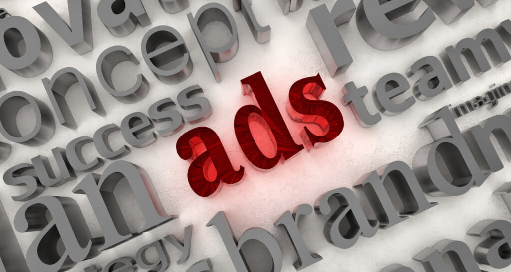 Letters with ads marked in red