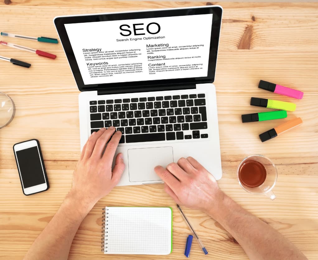 SEO agency symbol image strategy, keywords, marketing, ranking, content