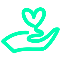 Icon Hand mit Herz grün