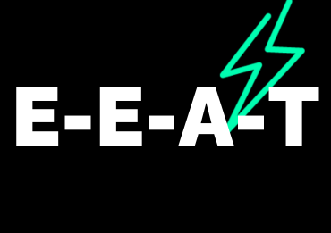 E-E-A-T Buchstaben und Performance Icon in grün