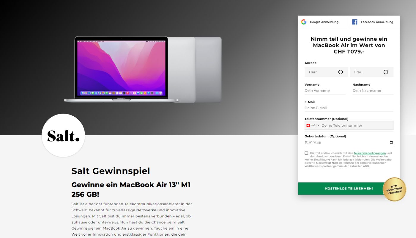 Salt Landingpage Win4Win