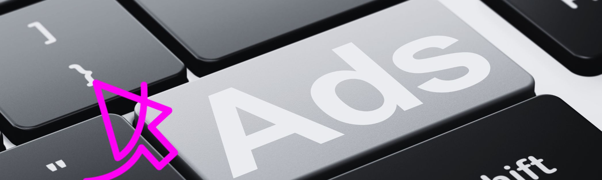 Ads-Taste auf Tastatur und Google Ads Agentur Icon