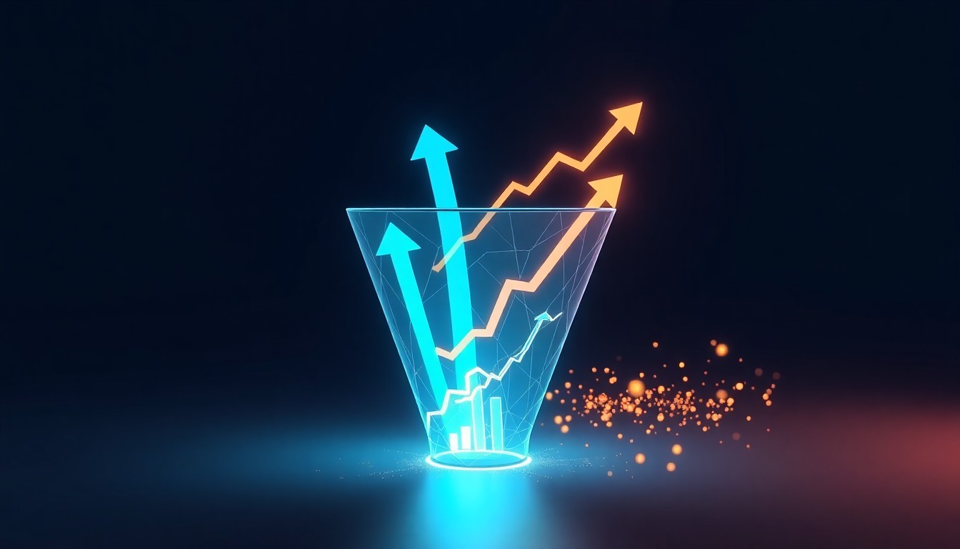 Abstrakte 3D-Illustration zum Thema Conversion Rate Optimization