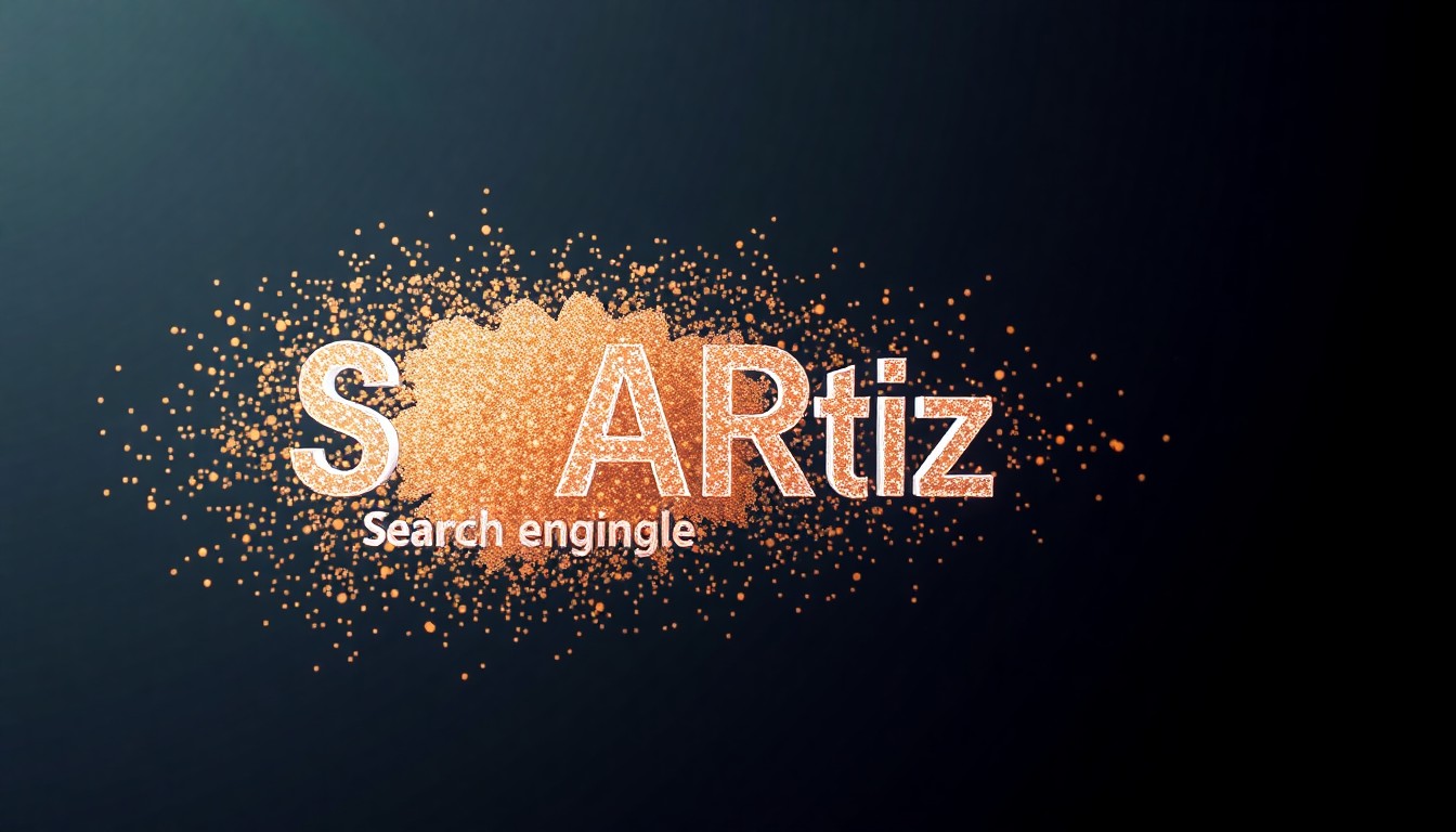 Abstrakte 3D-Darstellung des SEO-Konzepts Keyword Stuffing mit verstreuten leuchtenden Partikeln