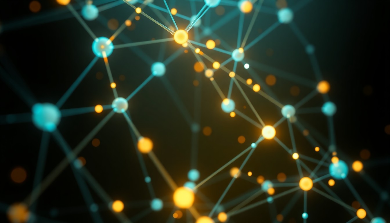 Abstrakte 3D-Darstellung von Language Models Optimization mit leuchtenden Datenströmen
