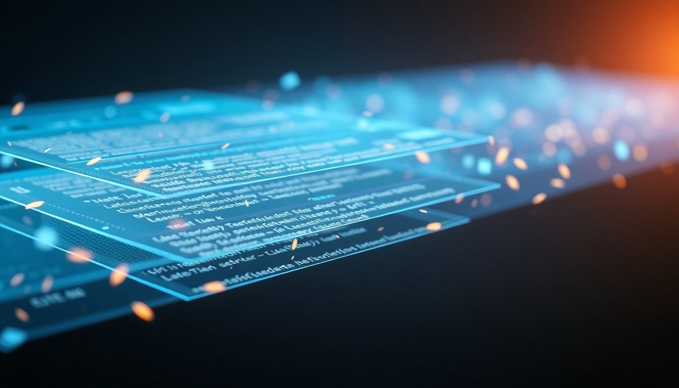 Abstrakte 3D-Illustration zum Thema Meta Daten